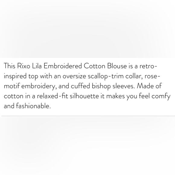 RIXO Lila Embroidered Floral Collar L/S Button Down Shirt - Picture 11 of 11